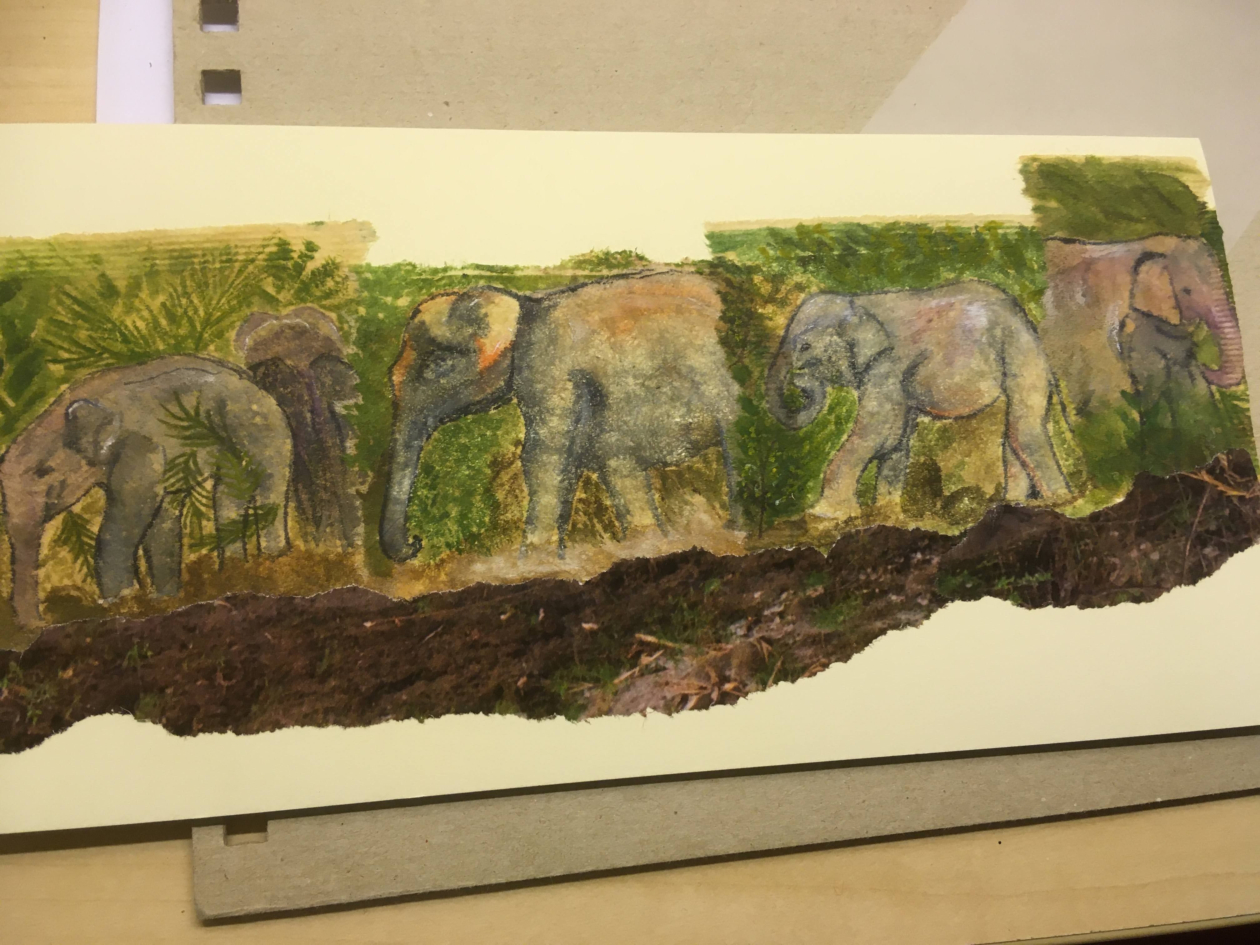 Family of elephants